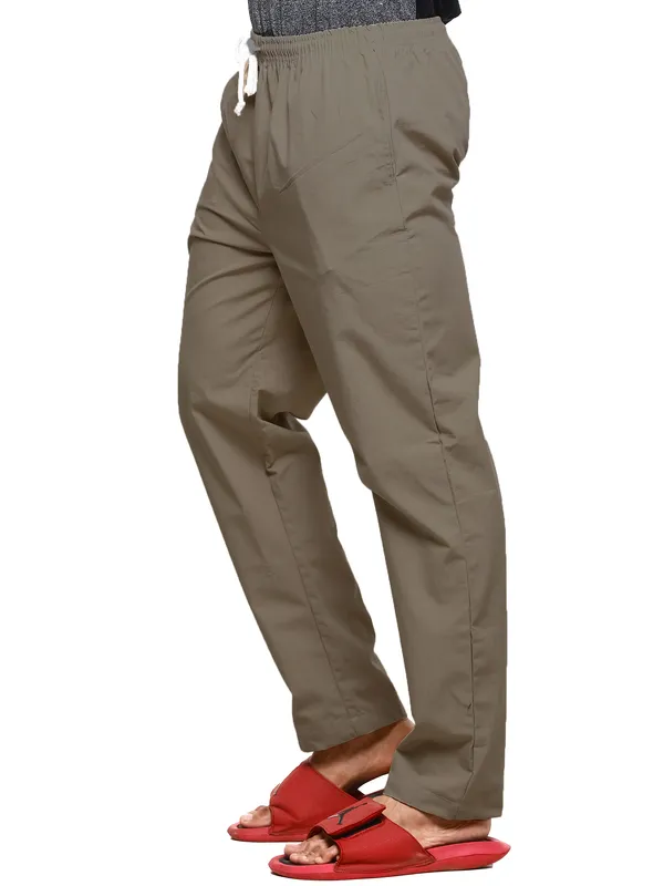 Brown_Plus_Size_Cotton_Casual_Lightweight_Solid_Pyjama_Beach_Pants_Elastic_Waist_Pyjama_For_Men