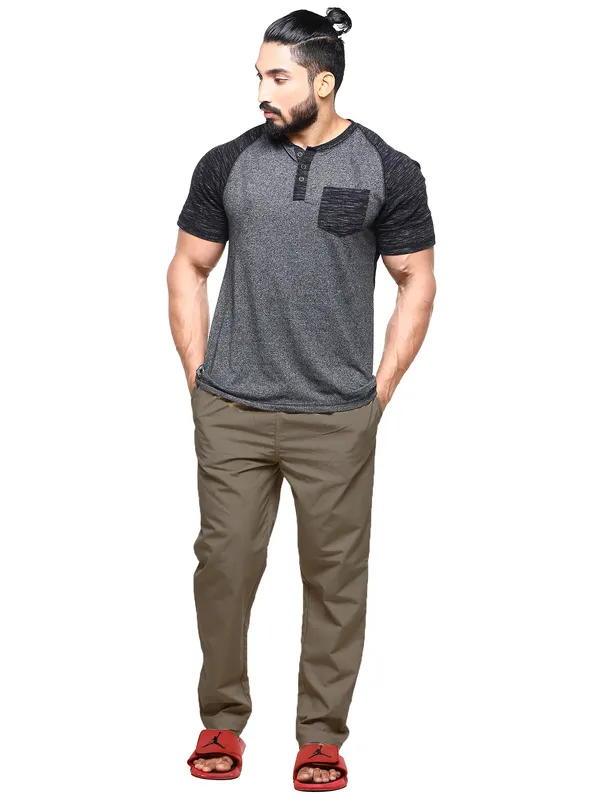 Brown_Plus_Size_Cotton_Casual_Lightweight_Solid_Pyjama_Beach_Pants_Elastic_Waist_Pyjama_For_Men