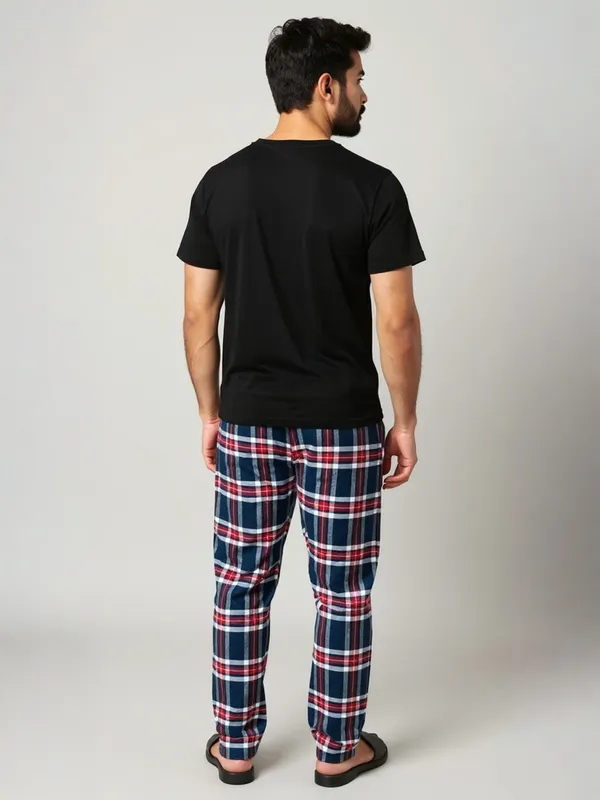 Bule_&_Red_Mens_Cotton_Checkered_Plus_Size_Pyjama
