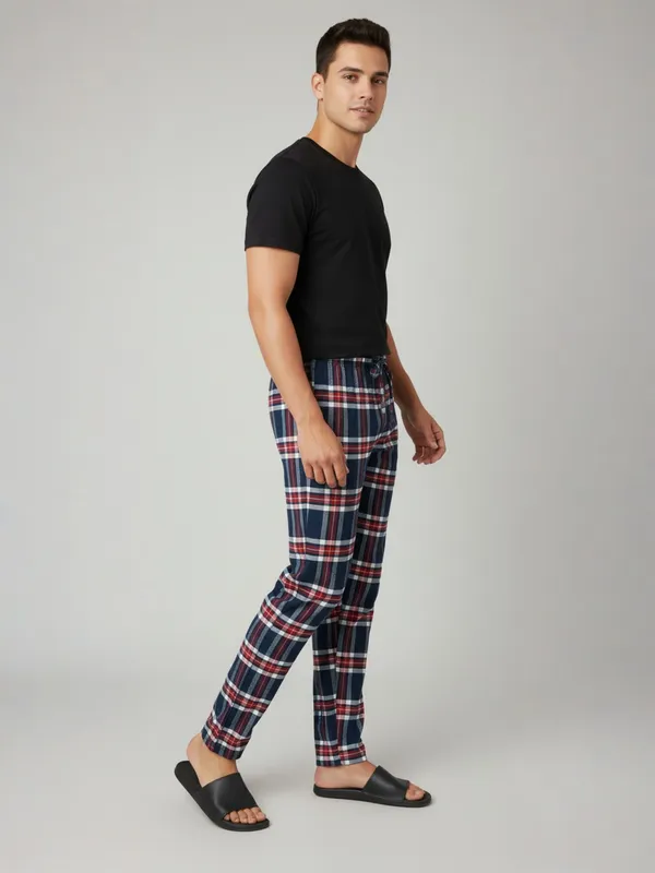 Bule_&_Red_Mens_Cotton_Checkered_Plus_Size_Pyjama