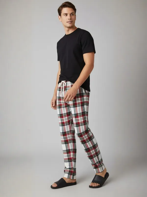 White_&_Red_Mens_Cotton_Checkered_Plus_Size_Pyjama