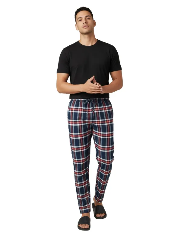 Bule_&_Red_Mens_Cotton_Checkered_Plus_Size_Pyjama