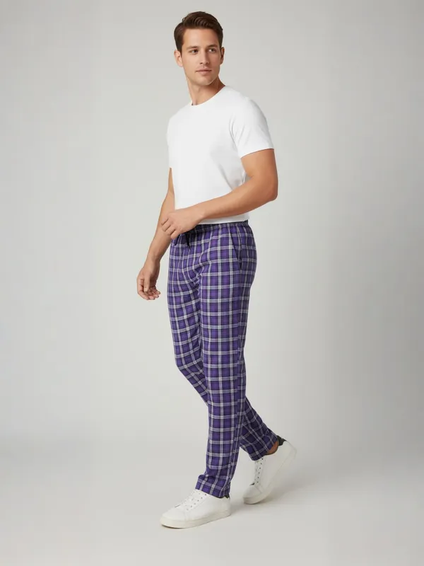 Purple_Mens_Cotton_Checkered_Plus_Size_Pyjama