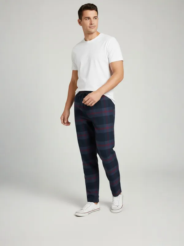 Blue_Mens_Cotton_Checkered_Plus_Size_Pyjama