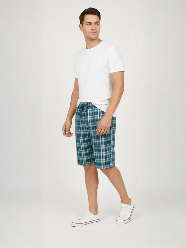 Mens_Cotton_Checkered_Plus_Size_Shorts_with_Elastic
