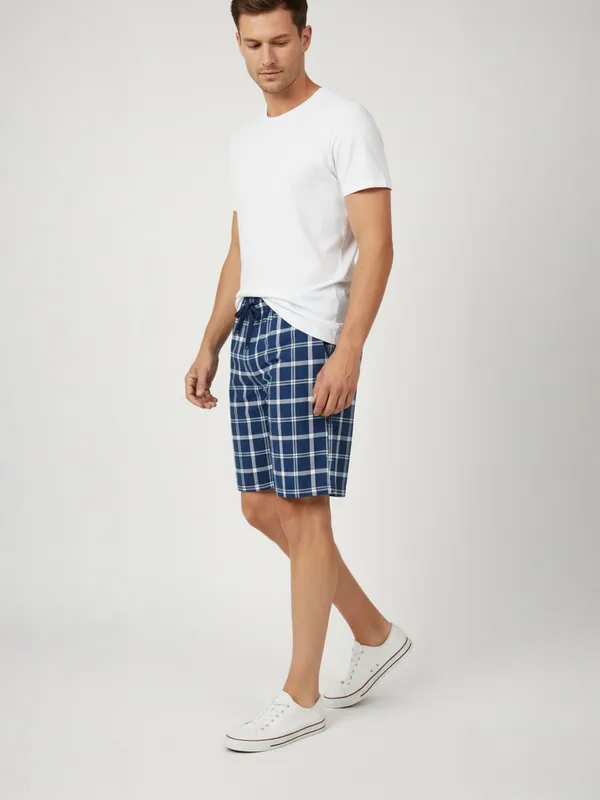 Mens_Cotton_Checkered_Plus_Size_Shorts_with_Elastic
