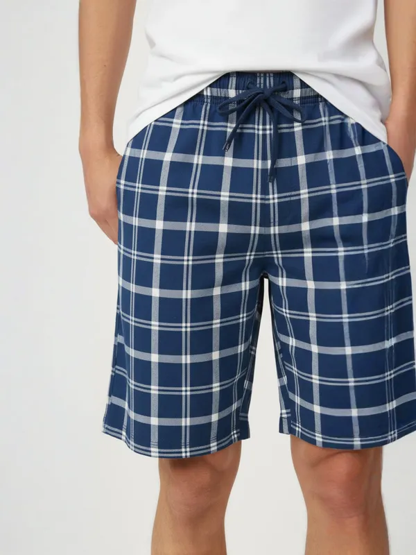 Mens_Cotton_Checkered_Plus_Size_Shorts_with_Elastic