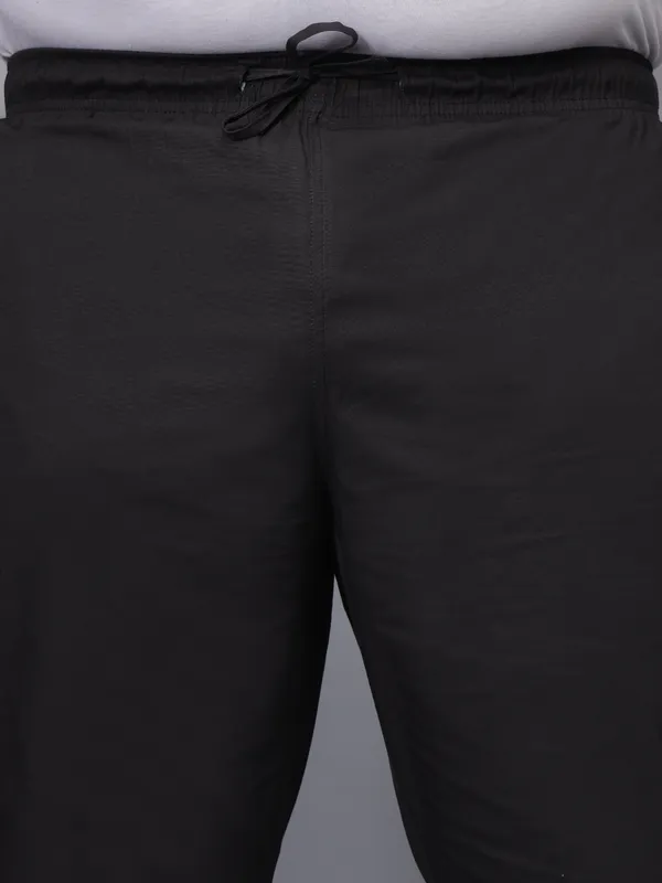 Black_Plus_Size_Cotton_Casual_Lightweight_Solid_Pyjama_Beach_Pants_Elastic_Waist_Pyjama_For_Men