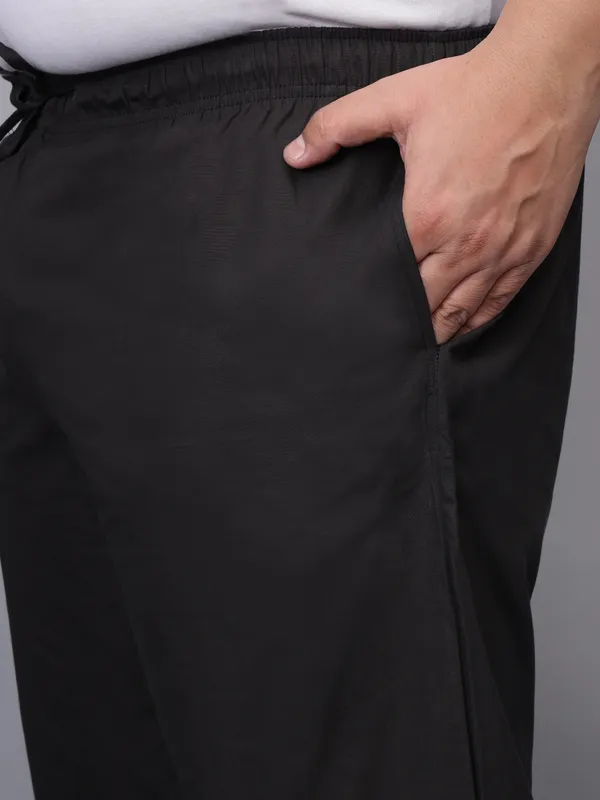 Black_Plus_Size_Cotton_Casual_Lightweight_Solid_Pyjama_Beach_Pants_Elastic_Waist_Pyjama_For_Men