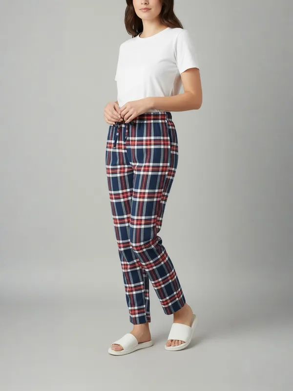 Blue_&_Red_Womens_Cotton_Checkered_Plus_Size_Pyjama