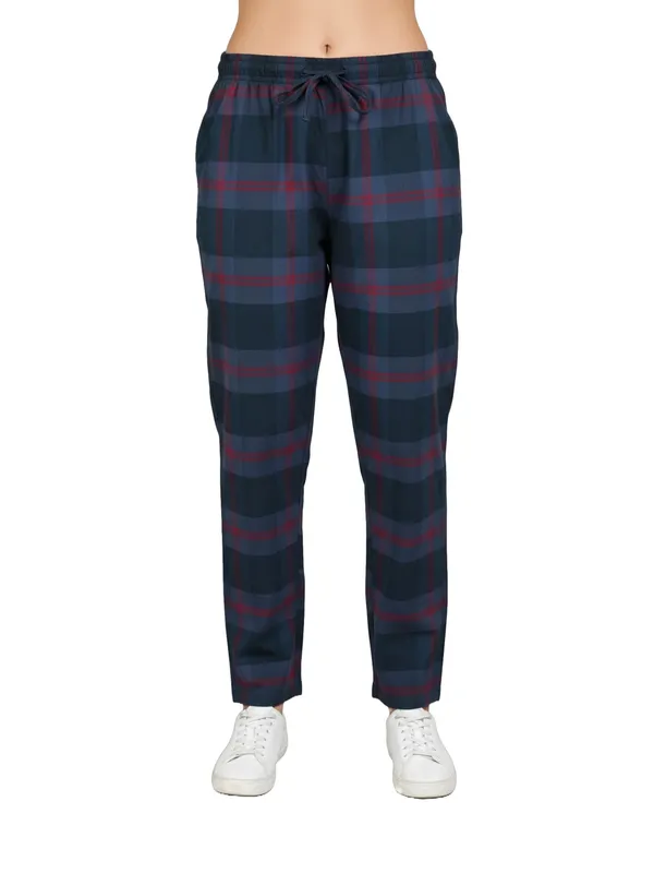 Blue_Womens_Cotton_Checkered_Plus_Size_Pyjama