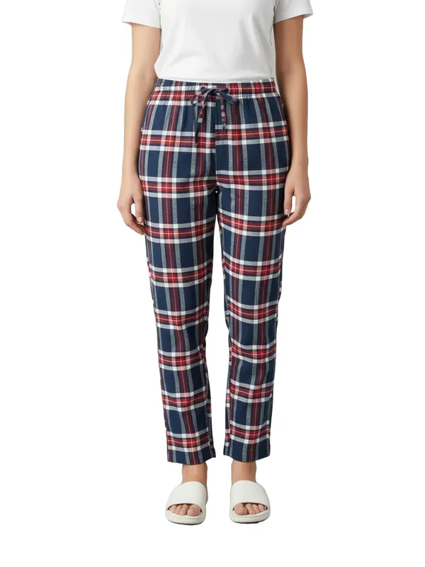 Blue_&_Red_Womens_Cotton_Checkered_Plus_Size_Pyjama