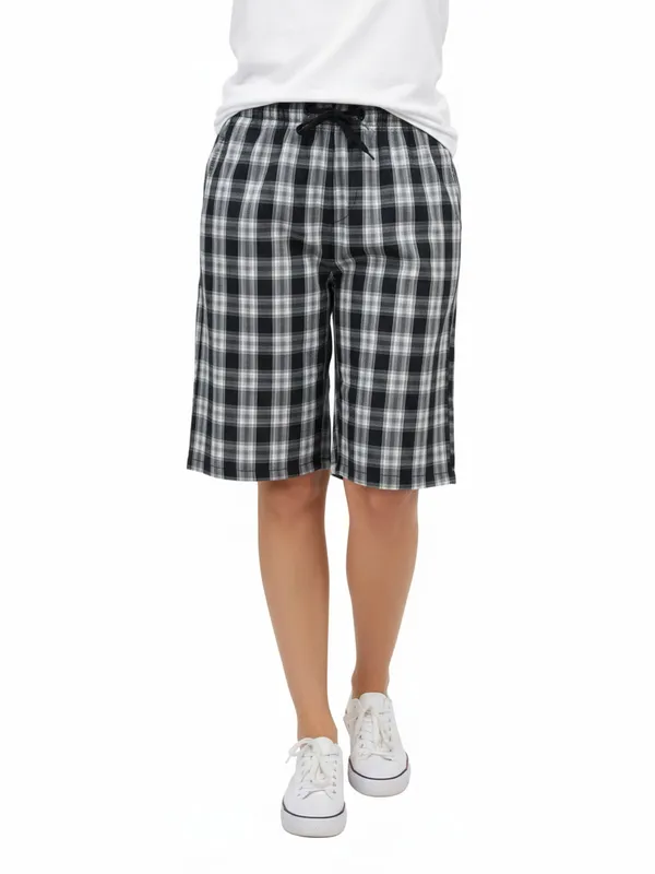 Women's_Cotton_Checkered_Shorts_??High_Waist_Lounge_Shorts_with_Pockets_|_Regular_&_Plus_Sizes