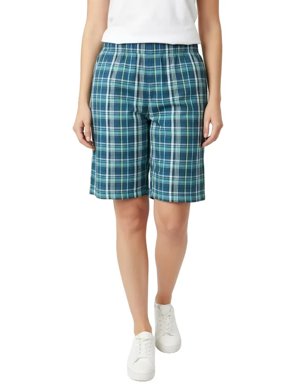 Women's_Cotton_Checkered_Shorts_??High_Waist_Lounge_Shorts_with_Pockets_|_Regular_&_Plus_Sizes