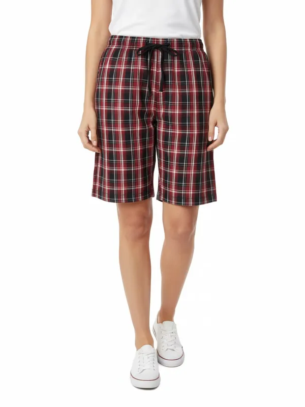 Women's_Cotton_Checkered_Shorts_??High_Waist_Lounge_Shorts_with_Pockets_|_Regular_&_Plus_Sizes