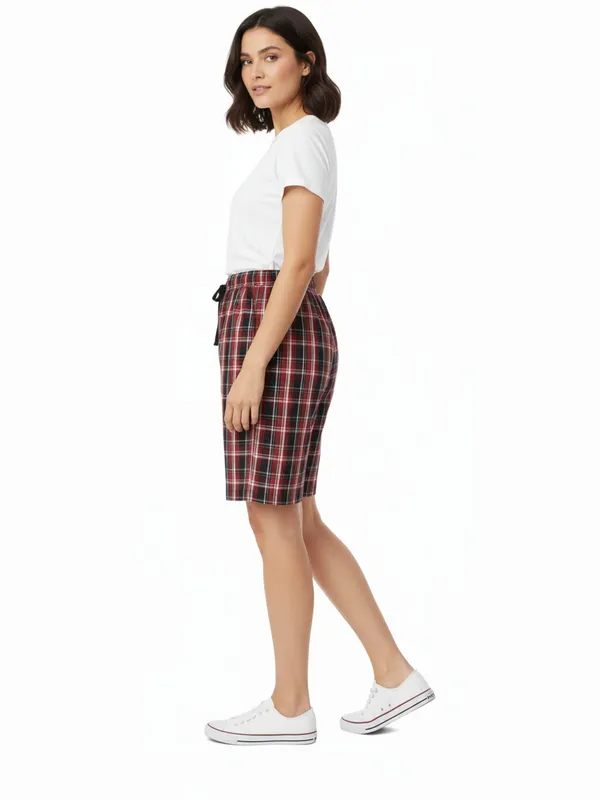 Women's_Cotton_Checkered_Shorts_??High_Waist_Lounge_Shorts_with_Pockets_|_Regular_&_Plus_Sizes