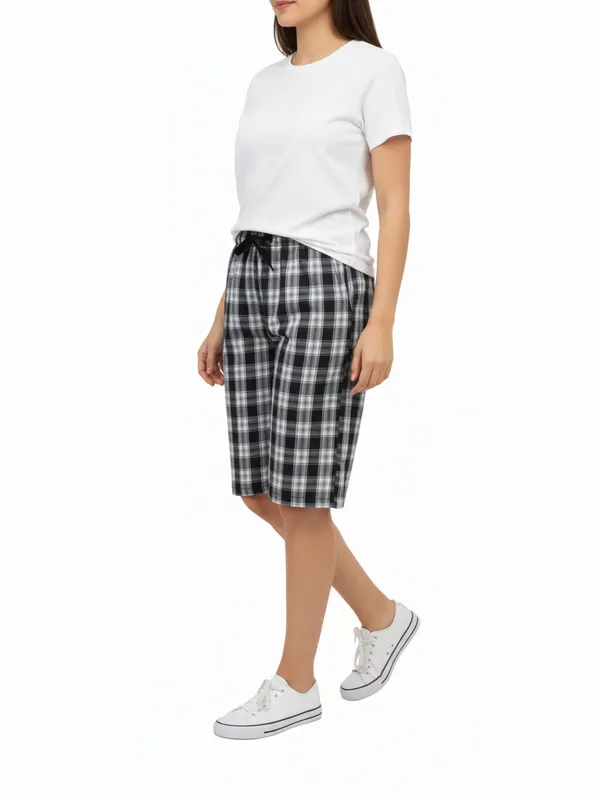 Women's_Cotton_Checkered_Shorts_??High_Waist_Lounge_Shorts_with_Pockets_|_Regular_&_Plus_Sizes