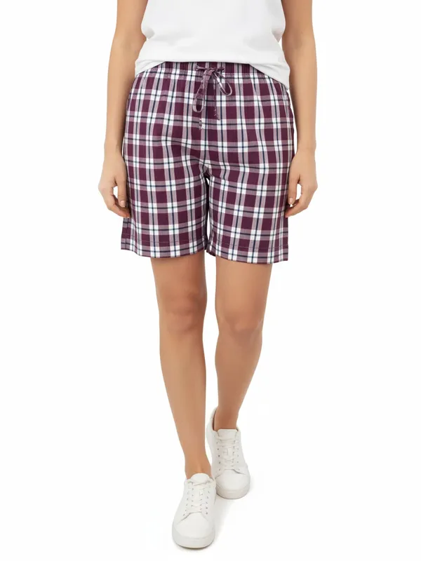 Women's_Cotton_Checkered_Shorts_??High_Waist_Lounge_Shorts_with_Pockets_|_Regular_&_Plus_Sizes