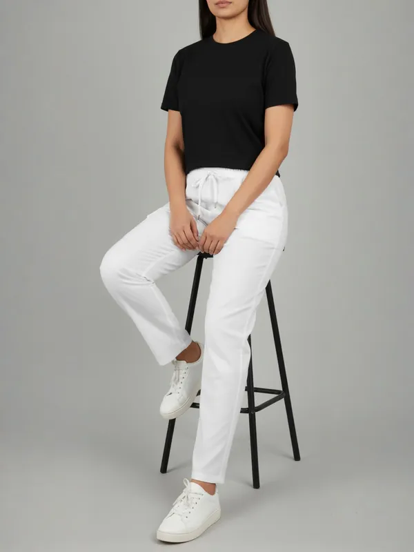 White_Womens_Solid_Cotton_Linen_Plus_Size_Cargo_Pyjama_|_Loungewear_Sleepwear_Travel_Wear_Cargo_Pyjama