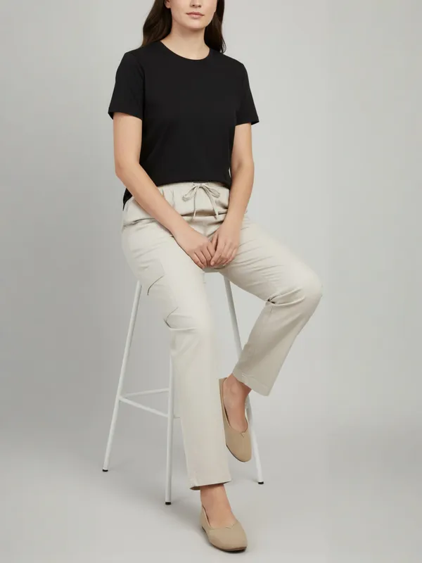 Cream_Womens_Solid_Cotton_Linen_Plus_Size_Cargo_Pyjama_|_Loungewear_Sleepwear_Travel_Wear_Cargo_Pyjama