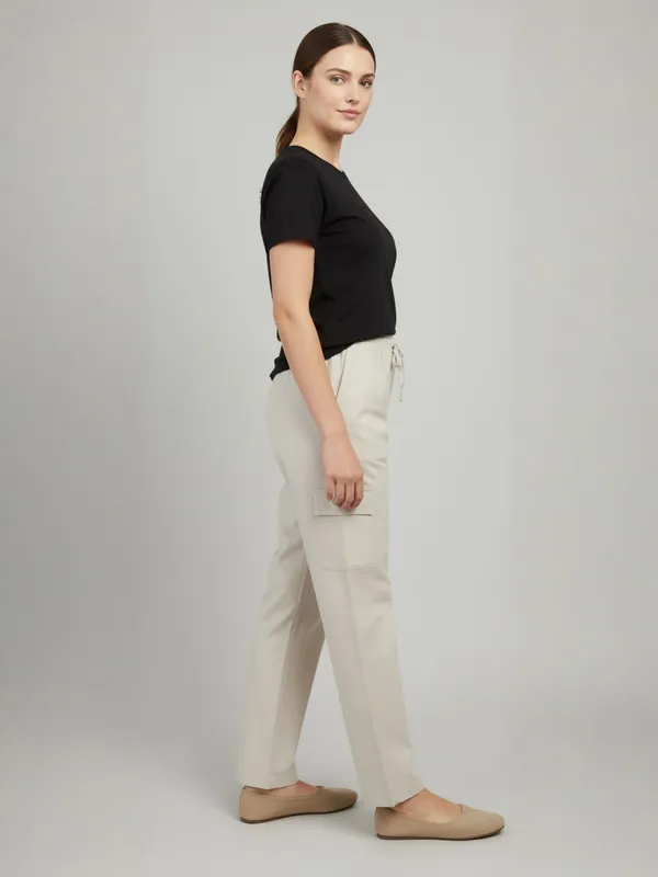Cream_Womens_Solid_Cotton_Linen_Plus_Size_Cargo_Pyjama_|_Loungewear_Sleepwear_Travel_Wear_Cargo_Pyjama