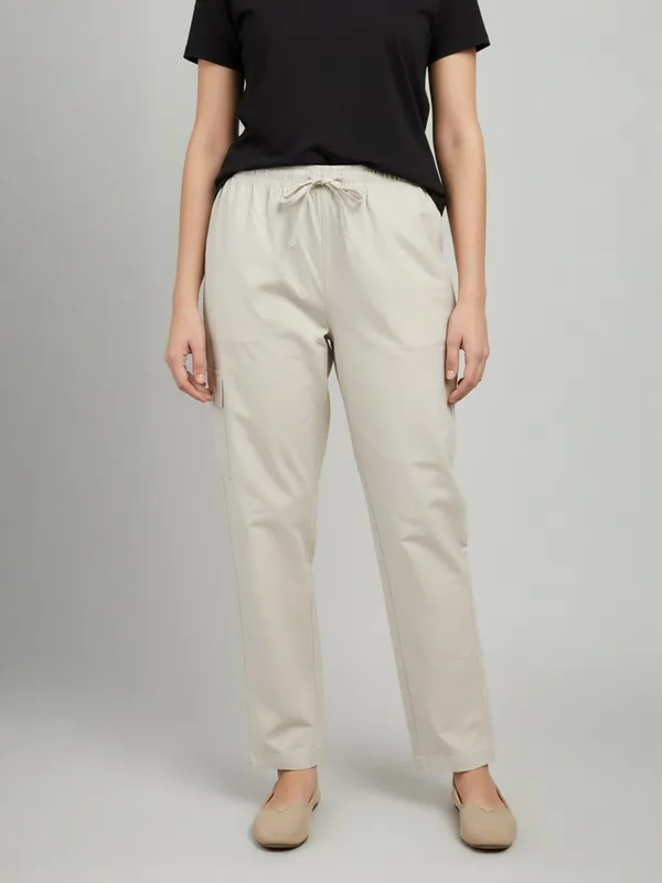 Cream_Womens_Solid_Cotton_Linen_Plus_Size_Cargo_Pyjama_|_Loungewear_Sleepwear_Travel_Wear_Cargo_Pyjama