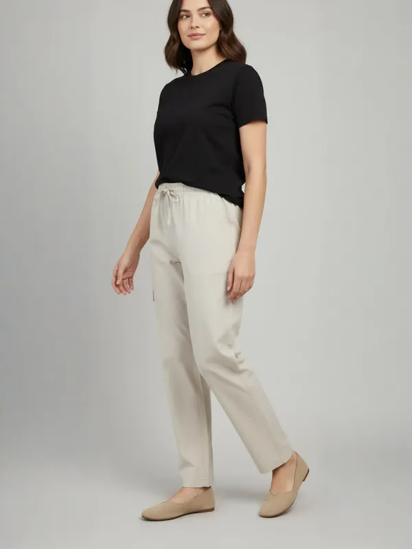 Cream_Womens_Solid_Cotton_Linen_Plus_Size_Cargo_Pyjama_|_Loungewear_Sleepwear_Travel_Wear_Cargo_Pyjama