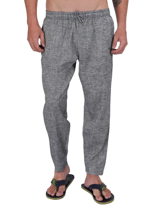 Grey_Chambray_Plus_Size_Cotton_Casual_Beach_Pants_Elastic_Waist_Pyjama_For_Men