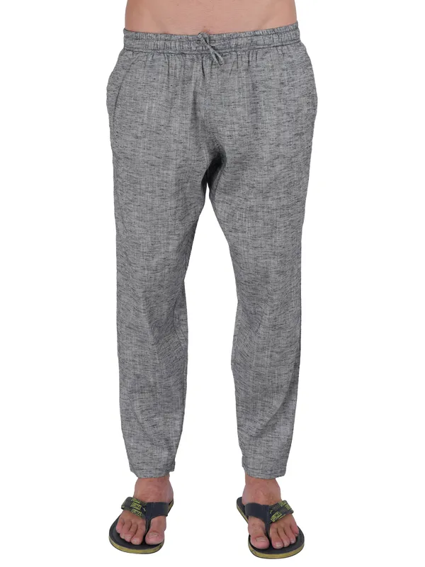 Grey_Chambray_Plus_Size_Cotton_Casual_Beach_Pants_Elastic_Waist_Pyjama_For_Men