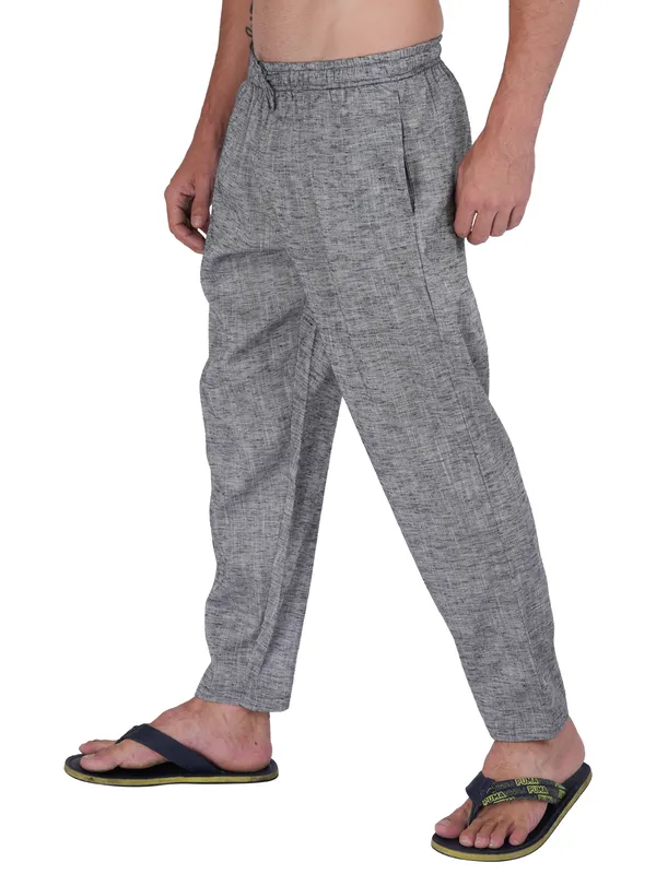 Grey_Chambray_Plus_Size_Cotton_Casual_Beach_Pants_Elastic_Waist_Pyjama_For_Men