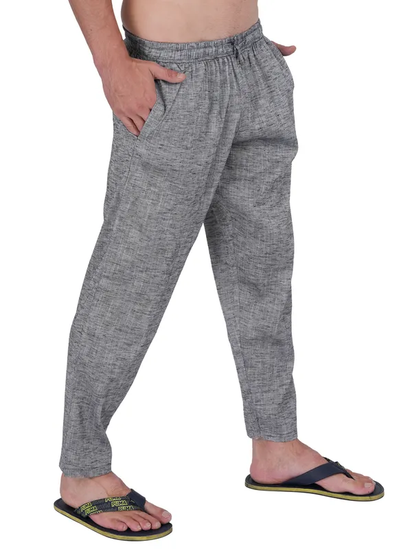 Grey_Chambray_Plus_Size_Cotton_Casual_Beach_Pants_Elastic_Waist_Pyjama_For_Men