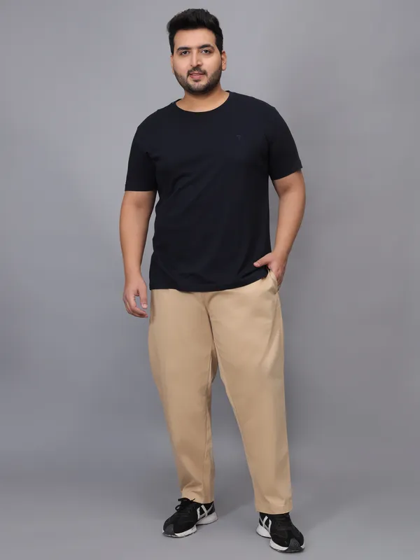 Beige_Plus_Size_Cotton_Casual_Lightweight_Solid_Pyjama_Beach_Pants_Elastic_Waist_Pyjama_For_Men