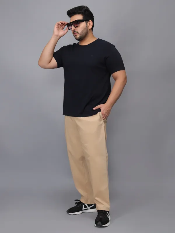 Beige_Plus_Size_Cotton_Casual_Lightweight_Solid_Pyjama_Beach_Pants_Elastic_Waist_Pyjama_For_Men