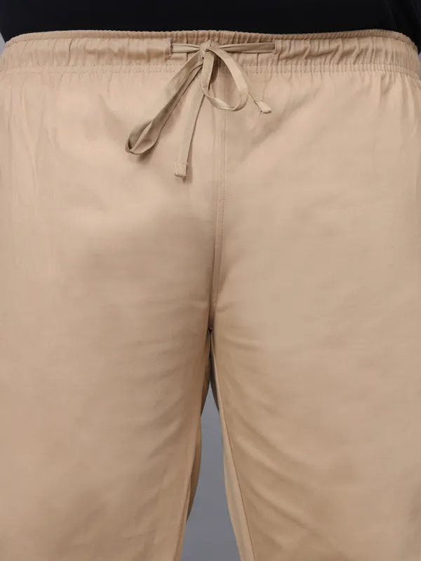 Beige_Plus_Size_Cotton_Casual_Lightweight_Solid_Pyjama_Beach_Pants_Elastic_Waist_Pyjama_For_Men