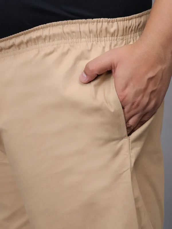 Beige_Plus_Size_Cotton_Casual_Lightweight_Solid_Pyjama_Beach_Pants_Elastic_Waist_Pyjama_For_Men