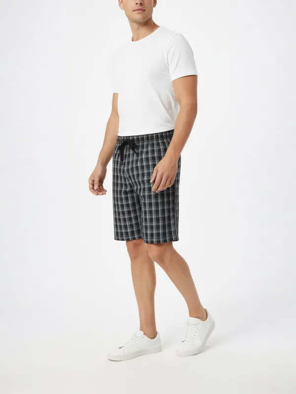 mens_Cotton_Checkered_Plus_Size_Shorts_with_Elastic