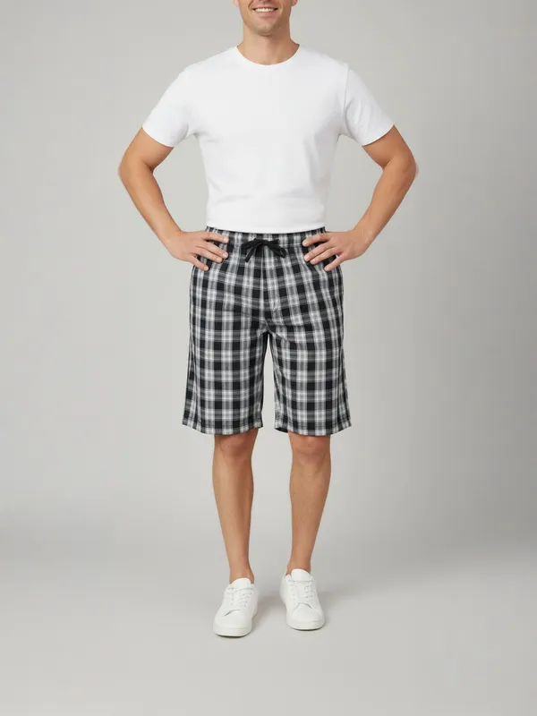 mens_Cotton_Checkered_Plus_Size_Shorts_with_Elastic