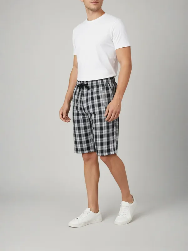 mens_Cotton_Checkered_Plus_Size_Shorts_with_Elastic