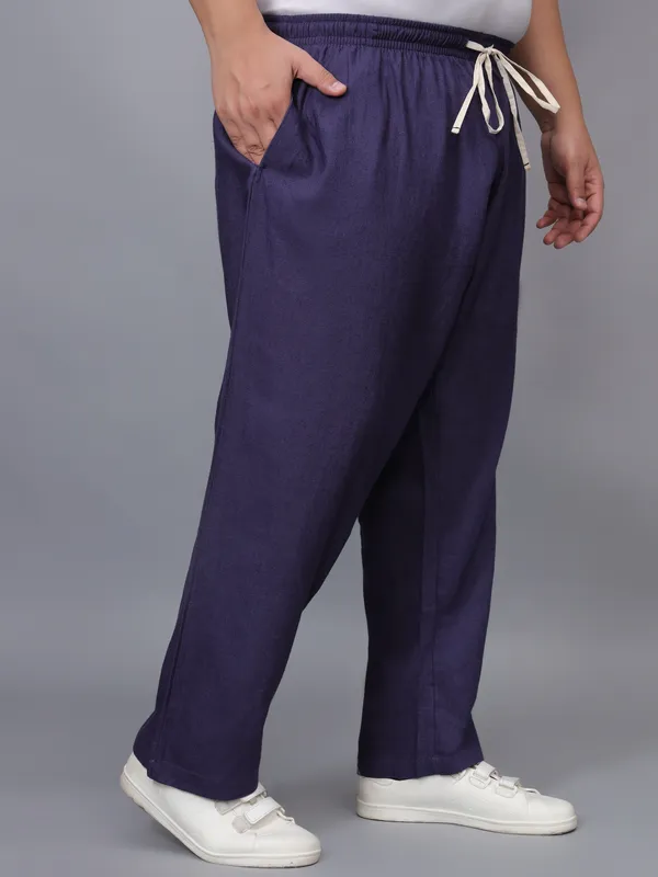 Navy_Plus_Size_Cotton_Casual_Lightweight_Solid_Pyjama_Beach_Pants_Elastic_Waist_Pyjama_For_Men