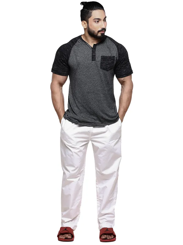 White_Plus_Size_Cotton_Casual_Lightweight_Solid_Pyjama_Beach_Pants_Elastic_Waist_Pyjama_For_Men