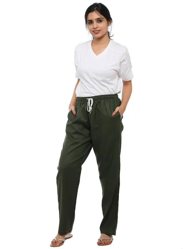 Green_Plus_Size_Cotton_Linen_Solid_Lounge_Bottom_Pant_Pyjamas_For_Women
