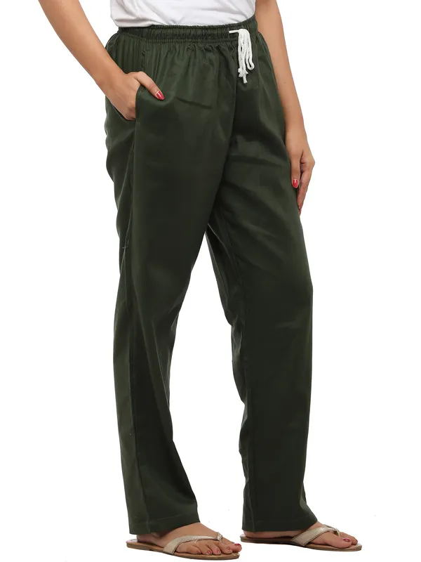 Green_Plus_Size_Cotton_Linen_Solid_Lounge_Bottom_Pant_Pyjamas_For_Women