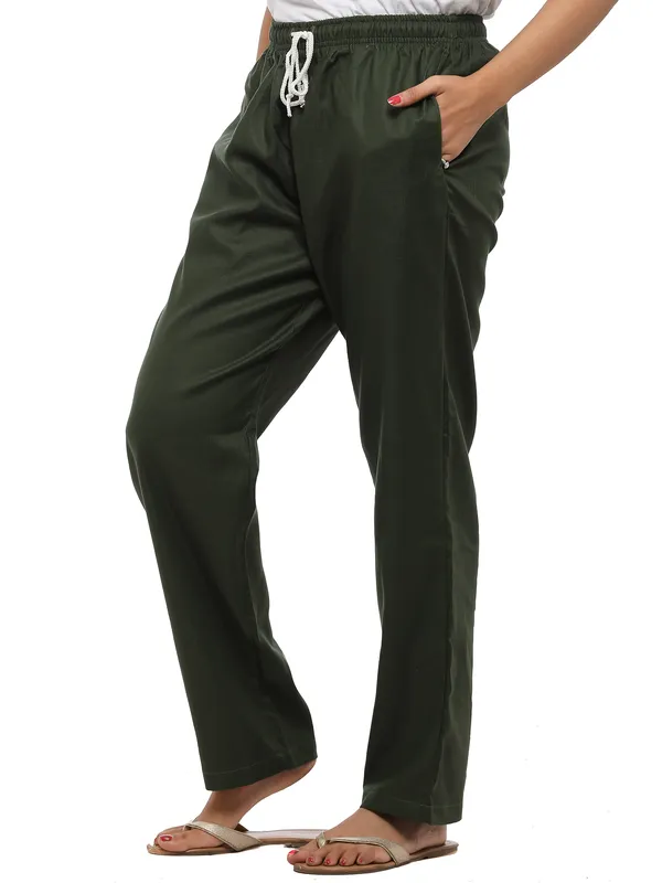 Green_Plus_Size_Cotton_Linen_Solid_Lounge_Bottom_Pant_Pyjamas_For_Women