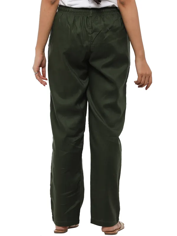 Green_Plus_Size_Cotton_Linen_Solid_Lounge_Bottom_Pant_Pyjamas_For_Women