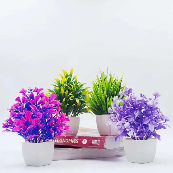 Multicolour_(Set_Of_4)_Artificial_Potted_Plants_Mini_Green_Faux_Topiary_For_Office_Table_Bathroom_Shelf_Kitchen_Cabinet_Farmhouse_Decor_With_4_Plastic_Pots