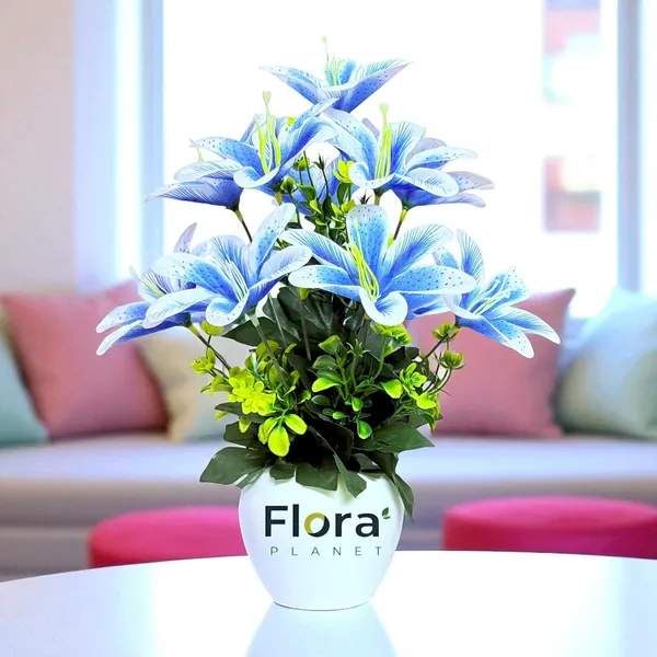 Blue_Artificial_Lily_Flower_Pot_With_12_Blooming_Stems_8_Colour_Variants_Decorative_Faux_Plant_For_Home_Office_&_Table_Decor
