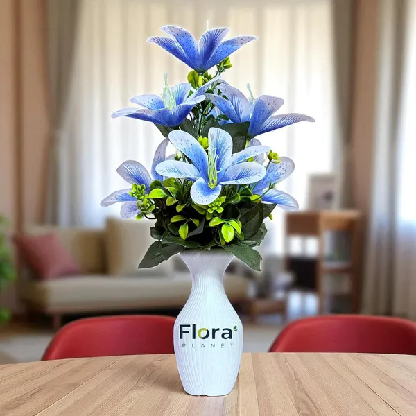 Blue_Artificial_Lily_Flower_Pot_With_7_Blooming_Flowers_&_Green_Leaves_8_Colour_Options_Home_Decor_Living_Room_Office_Table_Gift_Item