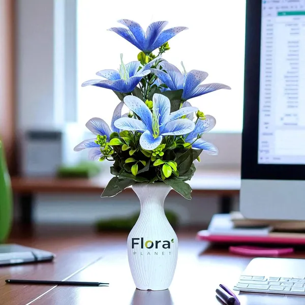 Blue_Artificial_Lily_Flower_Pot_With_7_Blooming_Flowers_&_Green_Leaves_8_Colour_Options_Home_Decor_Living_Room_Office_Table_Gift_Item