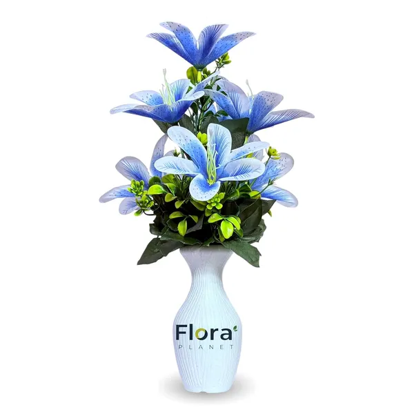 Blue_Artificial_Lily_Flower_Pot_With_7_Blooming_Flowers_&_Green_Leaves_8_Colour_Options_Home_Decor_Living_Room_Office_Table_Gift_Item