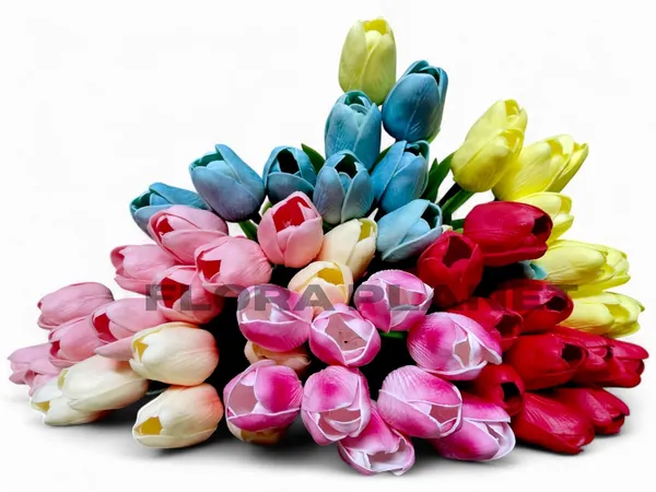 Multicolour_5_Pcs_Artificial_Tulip_Flowers_Bunches_With_Vase_Artificial_Plants_With_Pot_Home_Decoration_Items_For_Living_Room_Bedroom_Wedding_32_Cm_Silk_Home_Decor_(1_Bottle)